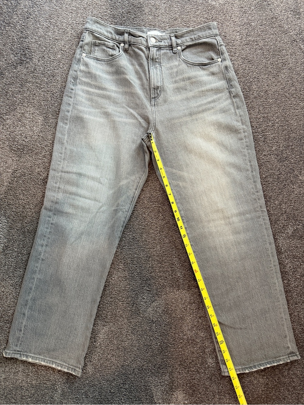 Loft Gray Straight-Leg Jeans